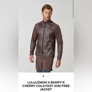 P6 NWT Lululemon X Barry’s Fast And Free Jacket Mens S Small Cherry Cola Brown